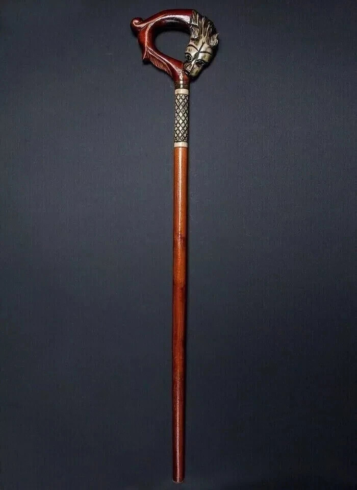 Wooden Walking Stick Handmade Cane Wooden Carved