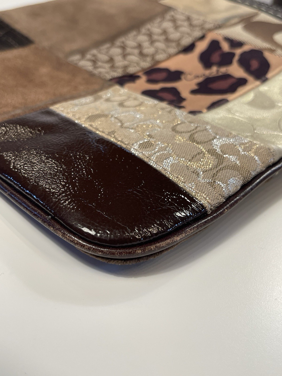 Coach Patchwork Cross body Animal Print Leather Suede Velour Coach Logo Y2K Bag