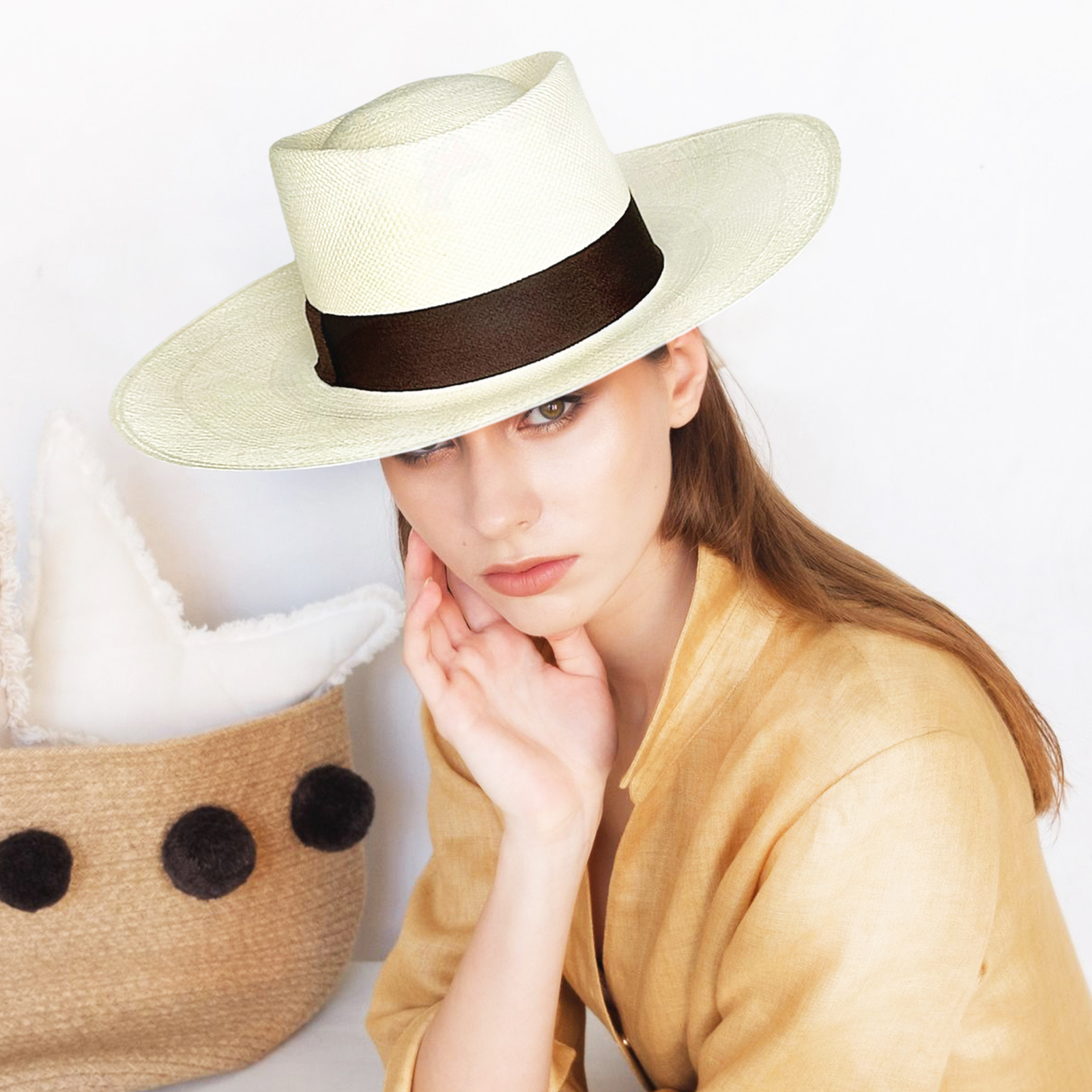 GENUINE PLANTER PANAMA HAT HANDWOVEN IN ECUADOR TOQUILLA STRAW NATURAL COLOR