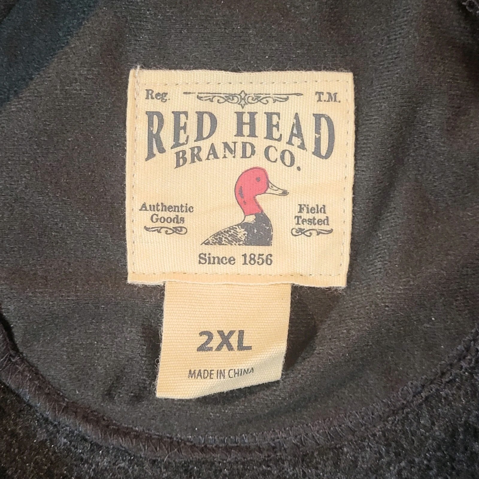 Red Head Henley Pullover Sz 2XL Black Charcoal Heather 1/4 Button EUC