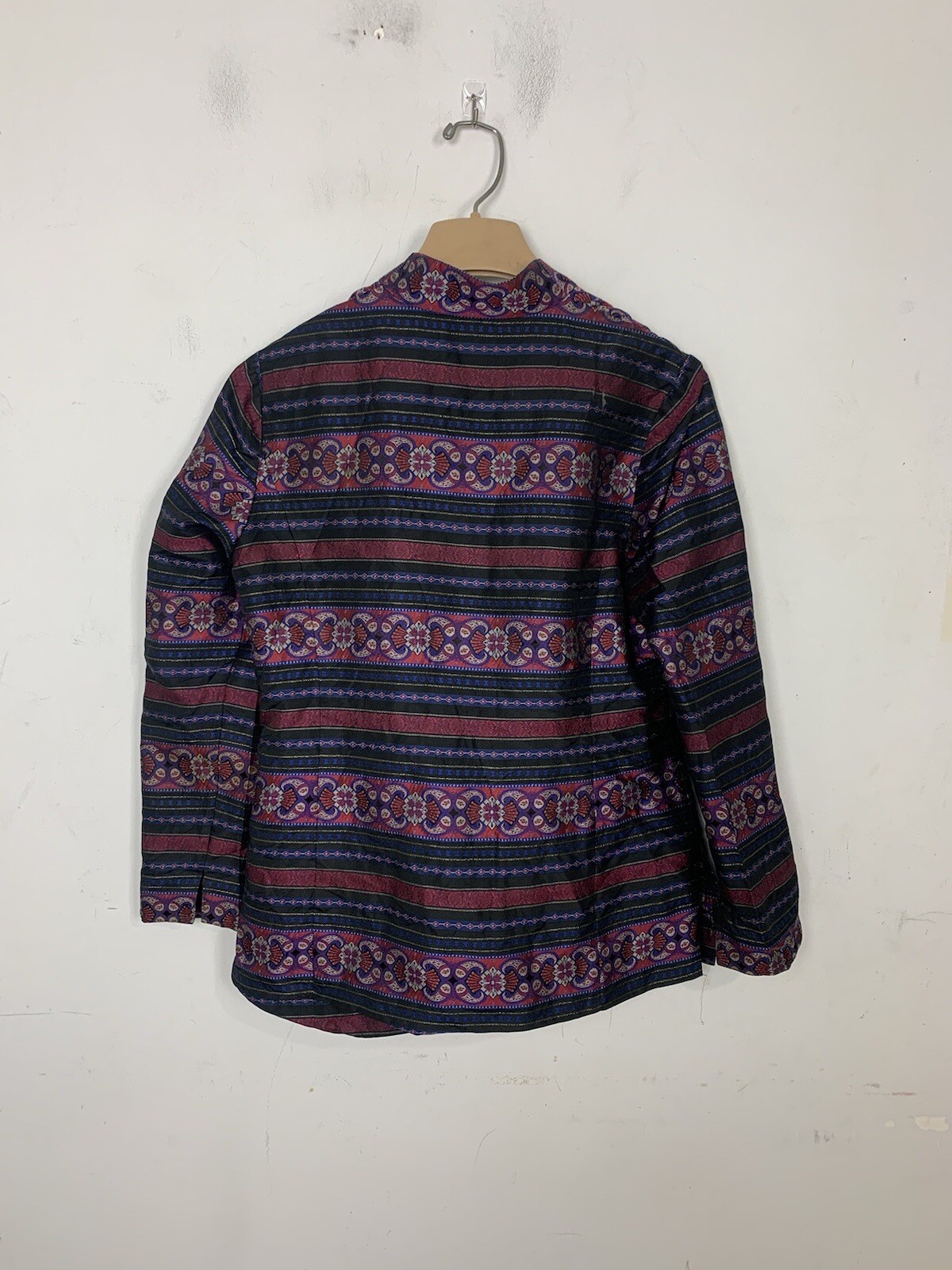 Talbots Womens Jacket 6 Silk Asian Fairy Floral Art to Wear Tribal Festival