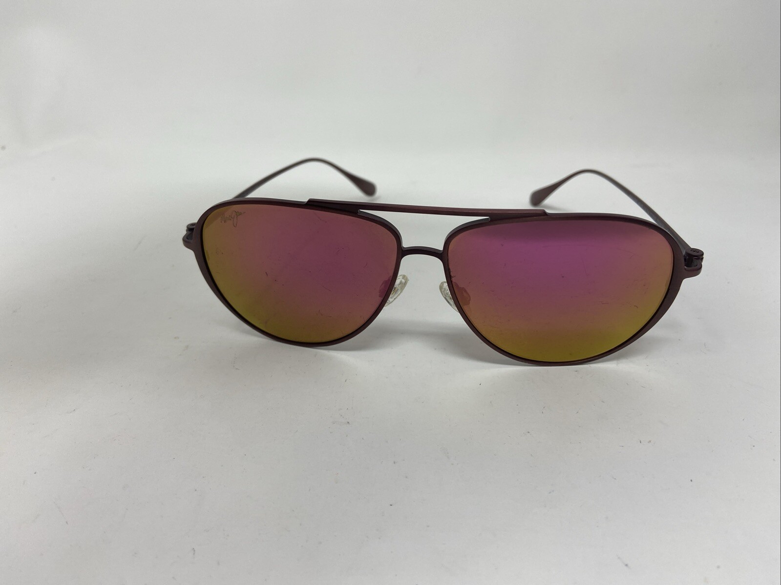MAUI JIM SHALLOWS MJ543-07M MATTE BURGUNDY W/ PINK MIRROR LENS 59/12/145 UL30