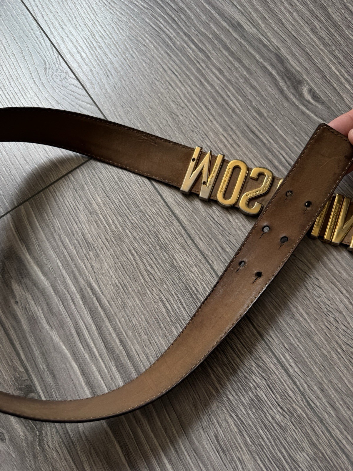 Moschino Redwall Leather Belt OS