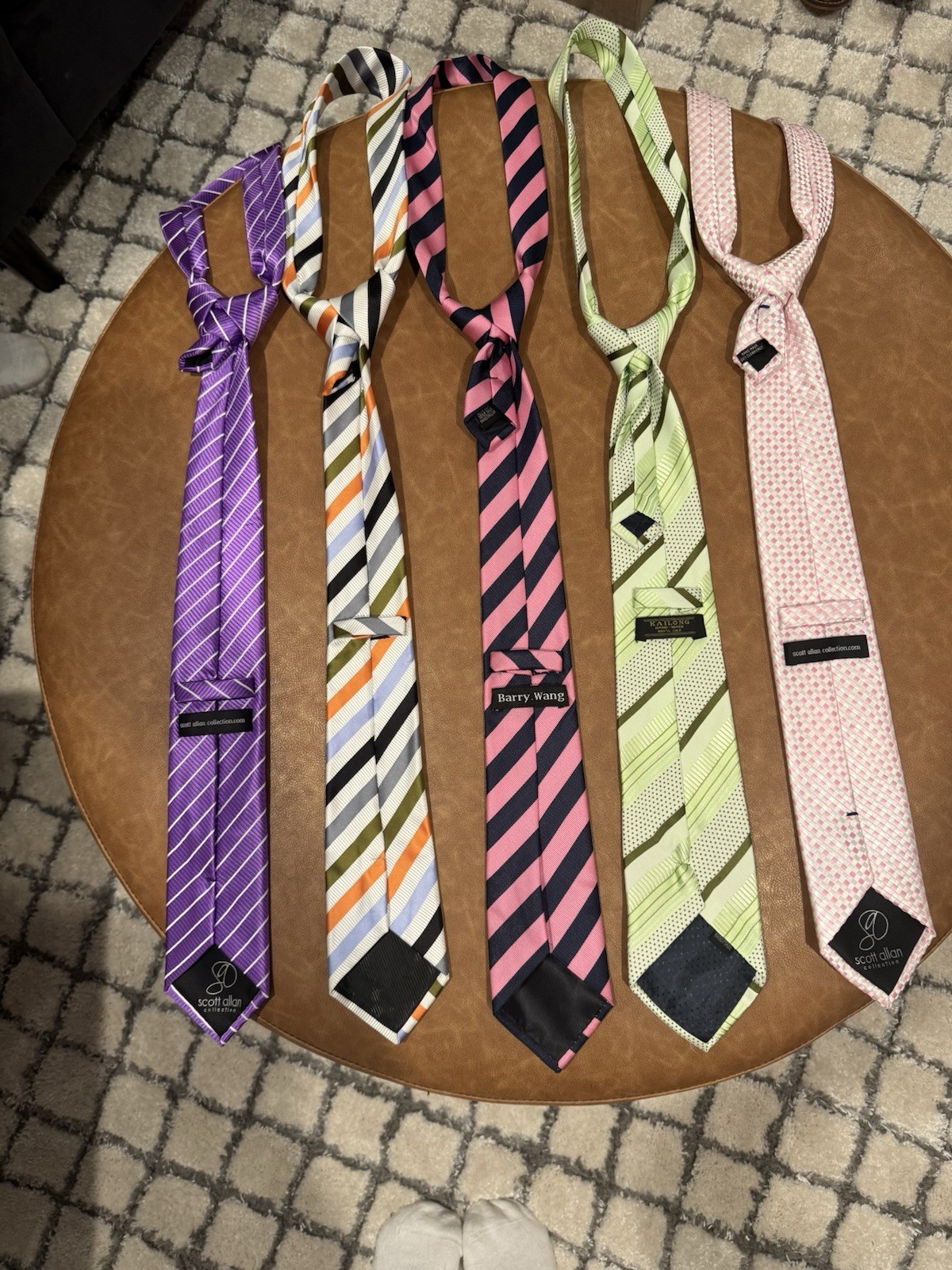 Men’s Neckties Lot of 5 Multicolor Striped/ Pattern Designer Logo Ties
