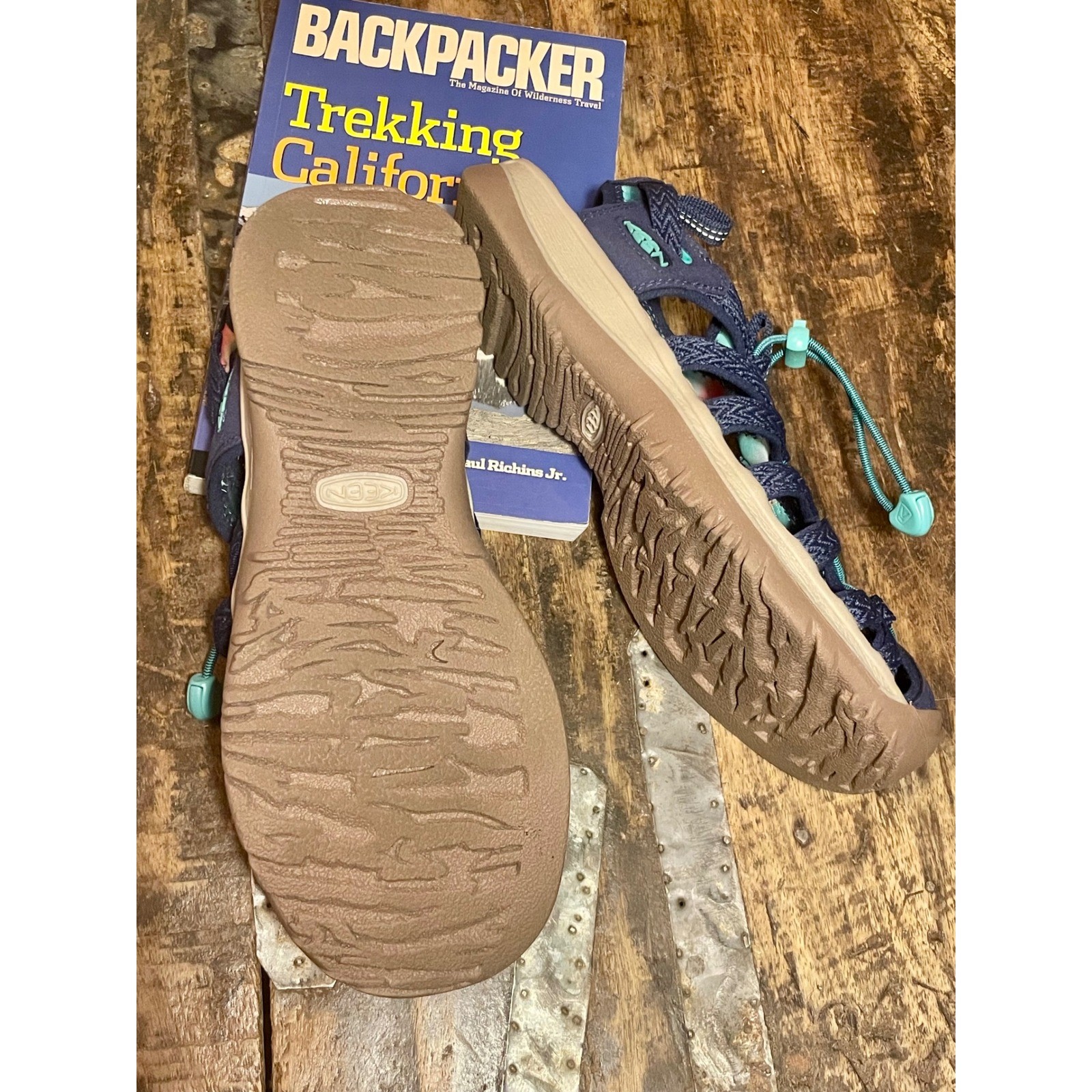 Keen Astoria West Sandals Womens 9 Navy Blue Teal Hiking Water Shoes 1031334