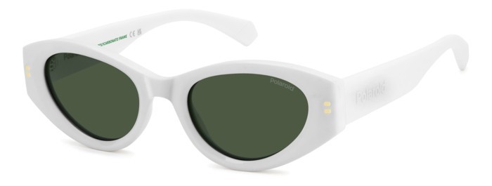 Polaroid 6243/S/X Cat-Eye Sunglasses White/Green Polarized Lens Cal. 51