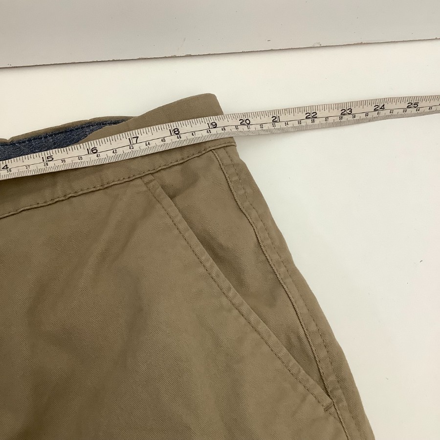 George Khaki Cotton Trousers 36w 32l Regular Leg Sand 97% Cotton 3% Elastane