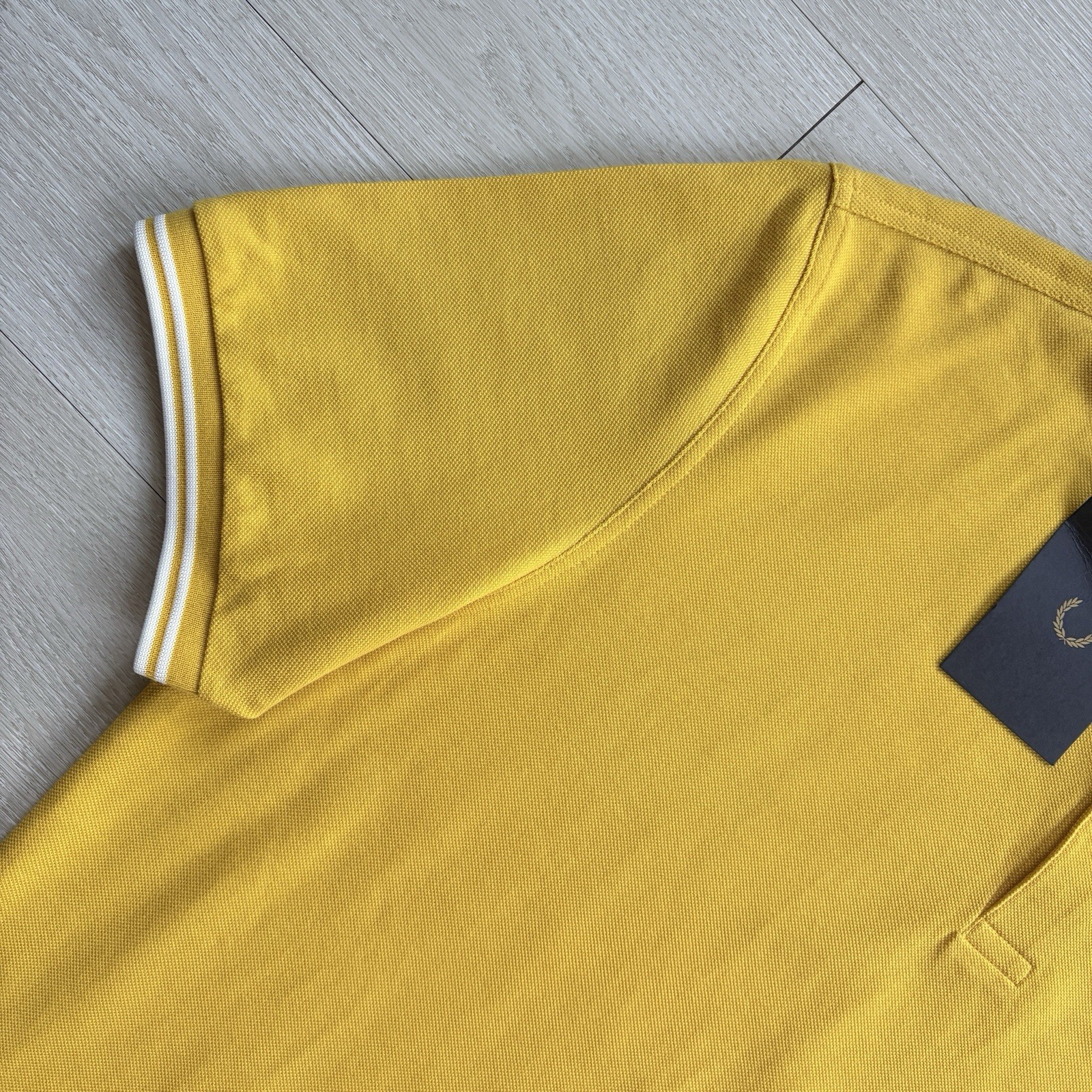 BNWT Fred Perry M3600 Short Sleeve Twin Tipped Polo Shirt Yellow Mens Size 2XL