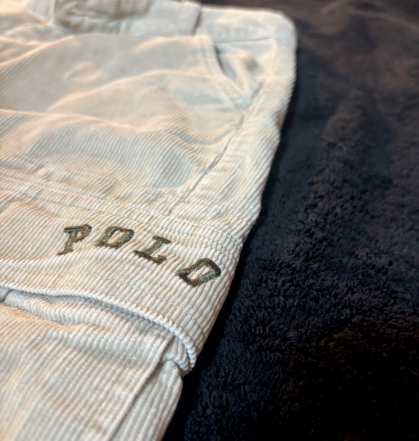 Vintage Y2K Polo Ralph Lauren Corduroy Utility Cargo Pants In Tan/Khaki.