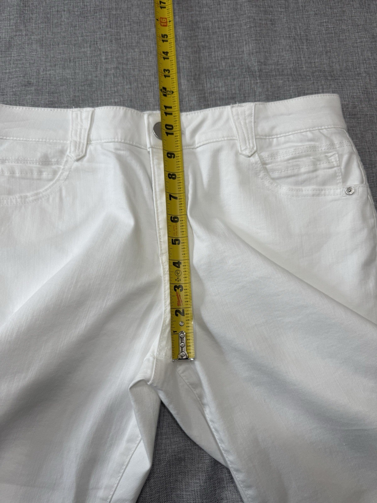 Democracy Ab Solution Optic White Ankle Skimmer 16W Cropped Jeans Stretch Denim