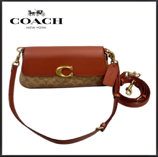 COACH CAM16 Jet Shoulder Bag 2 Way Brown Refined Calf Leather Outlet NEW