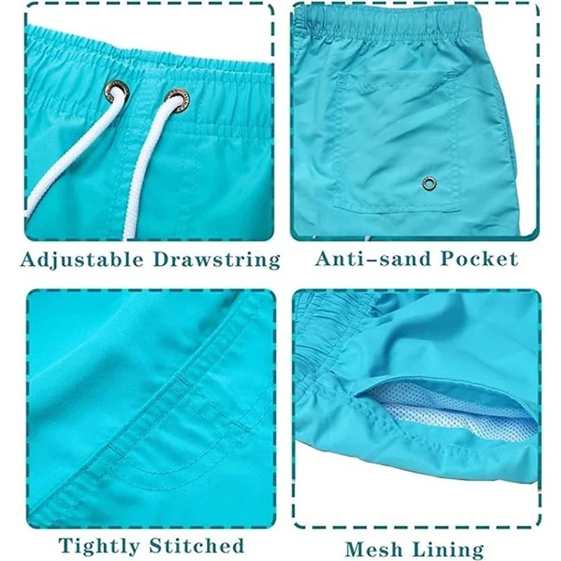 Men’s Quick Dry Mesh Lined Swim Trunks Pockets Beach Gym Shorts Pants Wear Gift