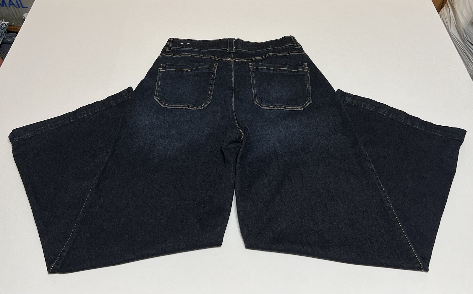 Democracy Ab Technology Wide Leg Jeans Womens 10 (29×29) Blue Dark Wash