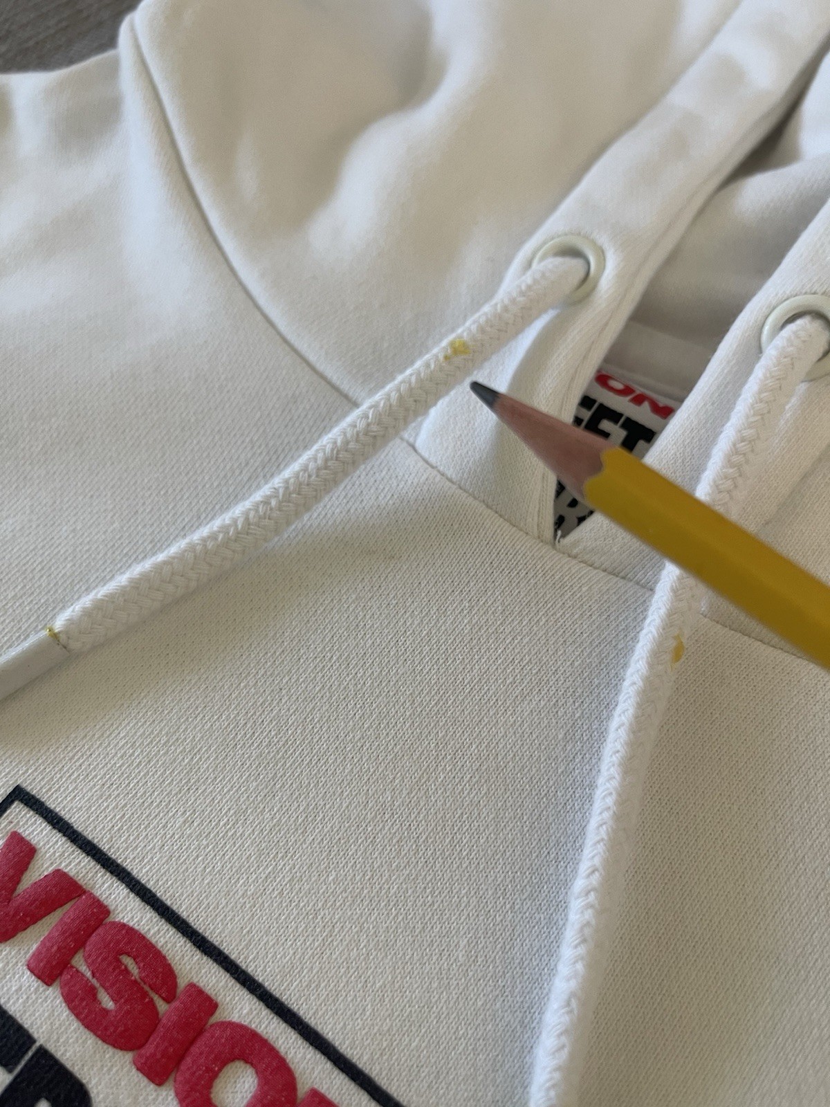 Vision Street Wear Men’s White Pullover Hoodie M Logo Graphic Drawstring Hood