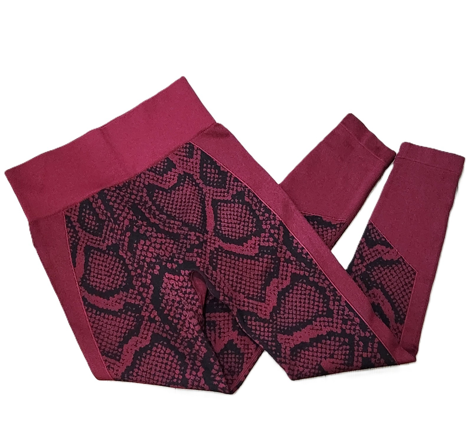 2-Pc Set Seamless Sports Yoga Leggings + Racerback Bra Top Fits like XS