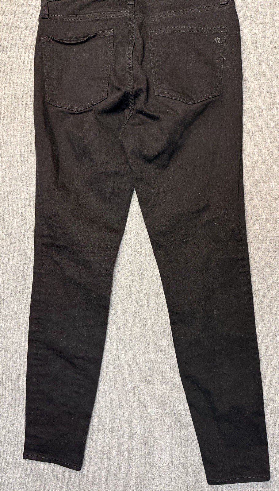 Madewell Womens Size 26 Roadtripper Jeans Black Five Pocket Mid Rise Skinny Leg