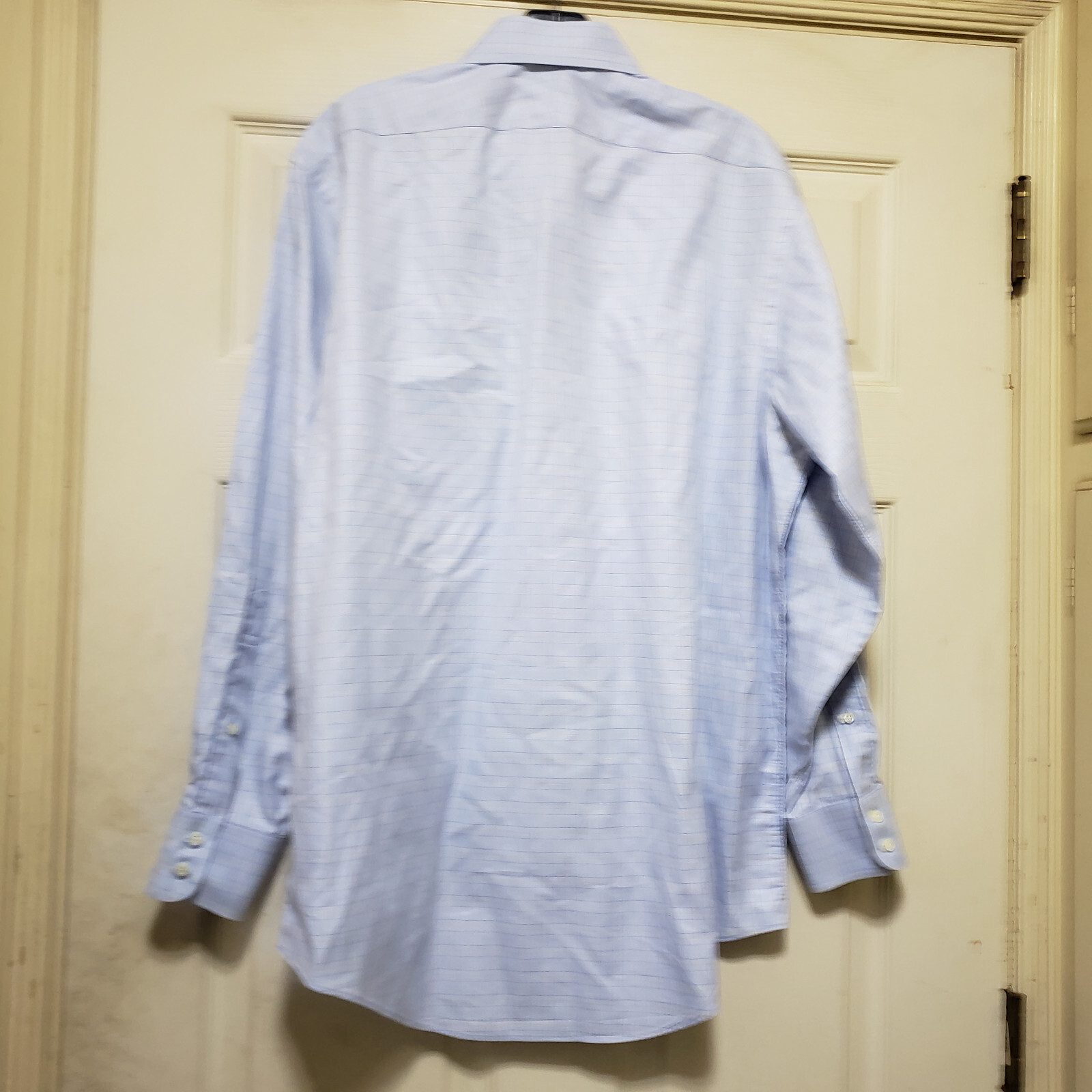 Brooks Bros Shirt Mens 16 33 Blue Check Work Office Cutaway USA Egyption Vtg Dad