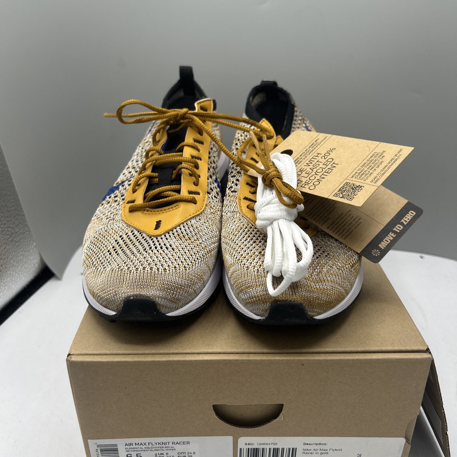 Nike Shoes Men 6.5/Women 8 Elemental Gold / Hyper Royal Air Max Flyknit Racer