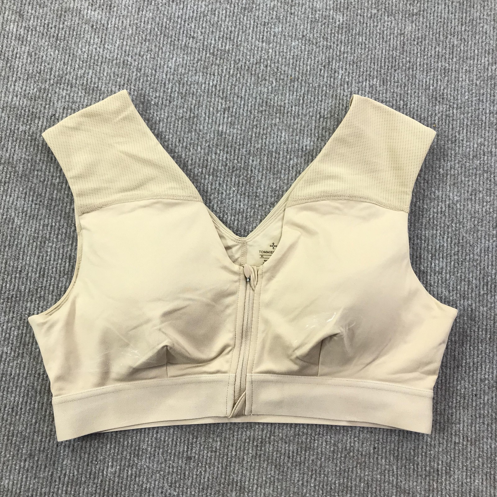 Tommie Copper Sports Bra Womens XL Zip Front Shoulder Support Copper Znergy
