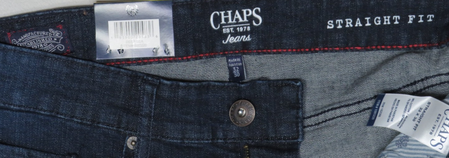 RALPH LAUREN CHAPS DEEP SEA BLUE JEANS 32×30 STRAIGHT FIT FREEDOM STRETCH NWT
