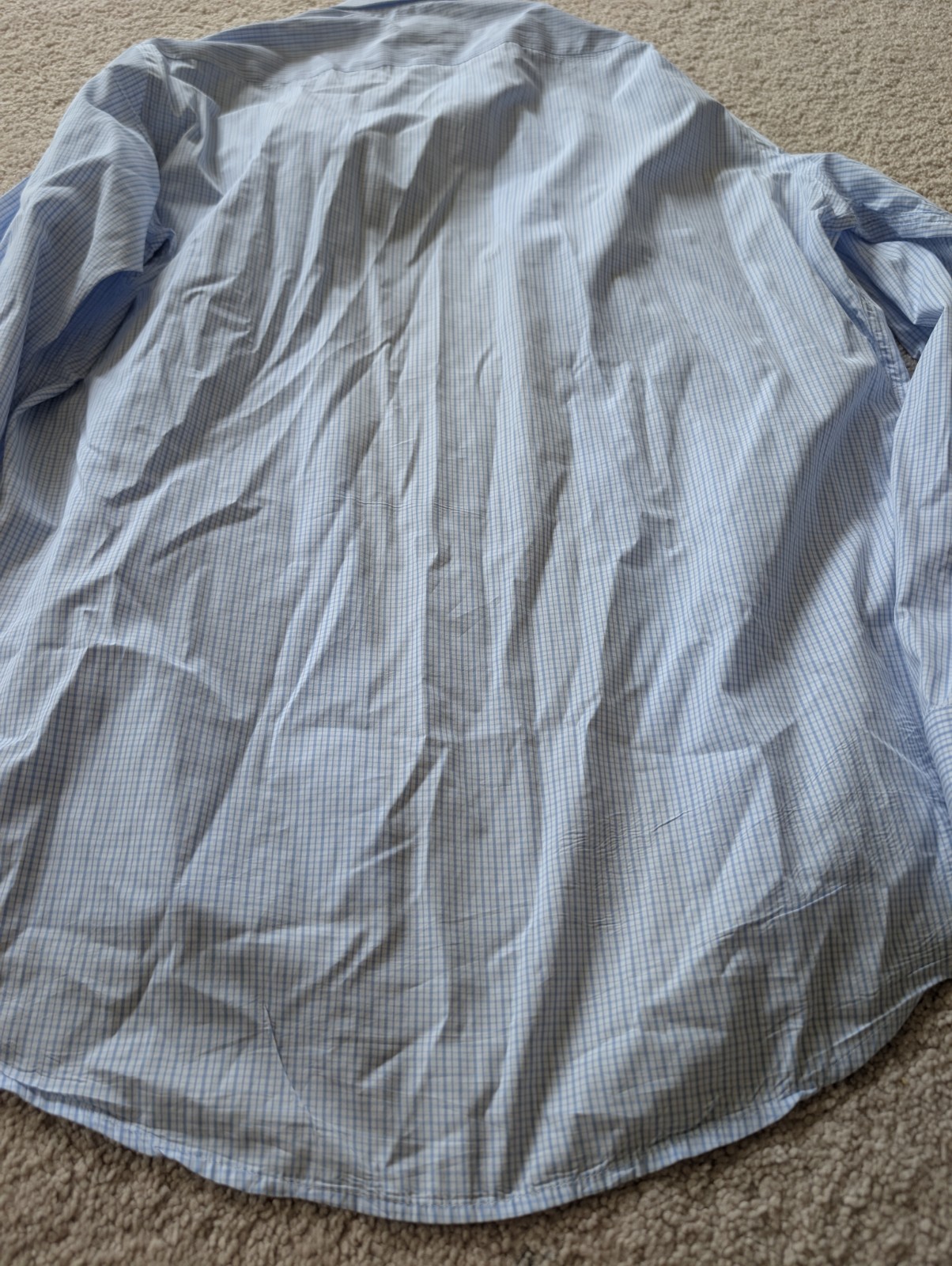Ledbury Fine Shirting Slim Fit 17.5 100% Baumwolle Cotton Blue Checkered
