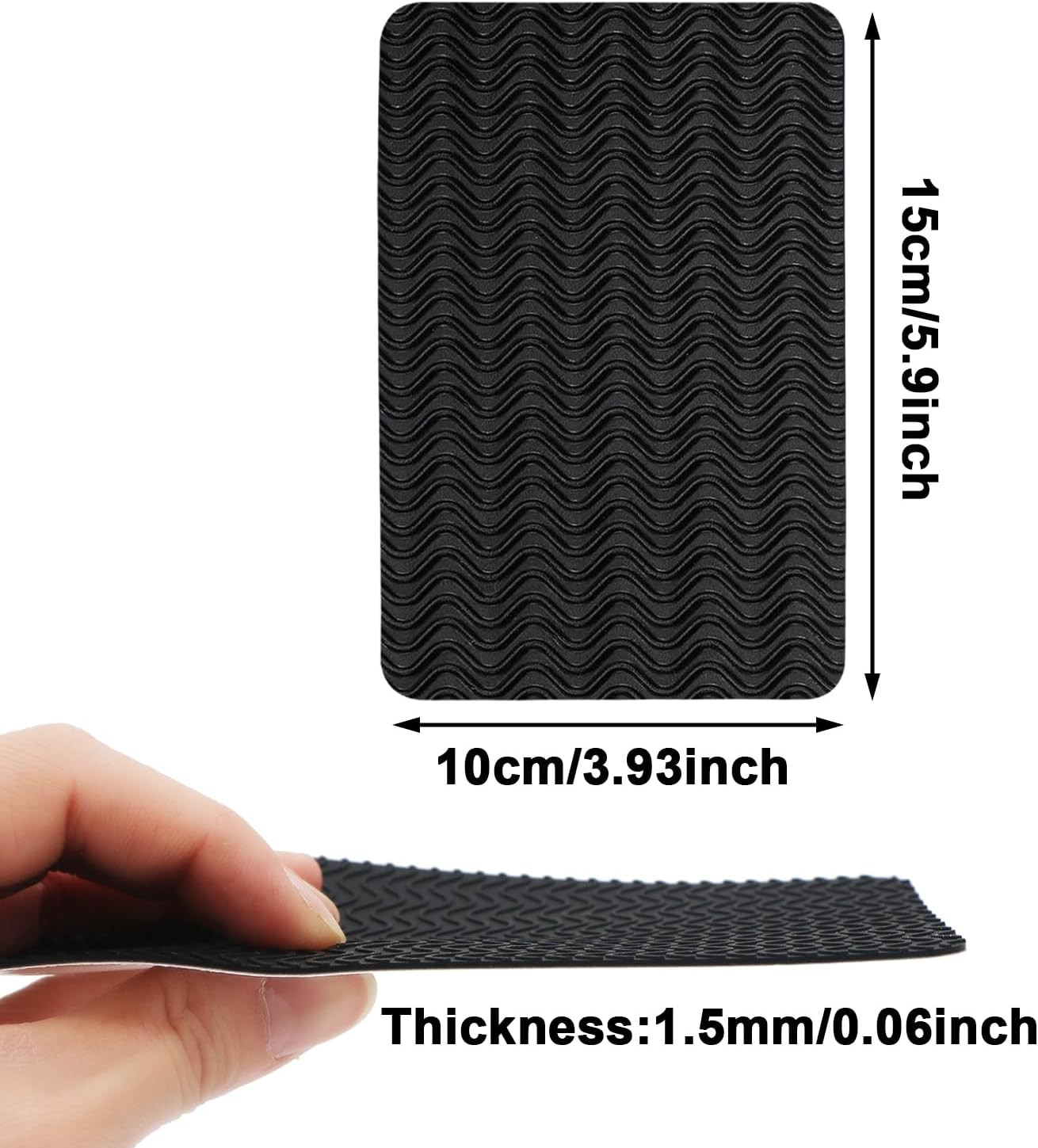 Shoe Sole Protectors 4 PCS Self Adhesive Rubber Shoe Bottom Grip Pads 4 x 6 inch