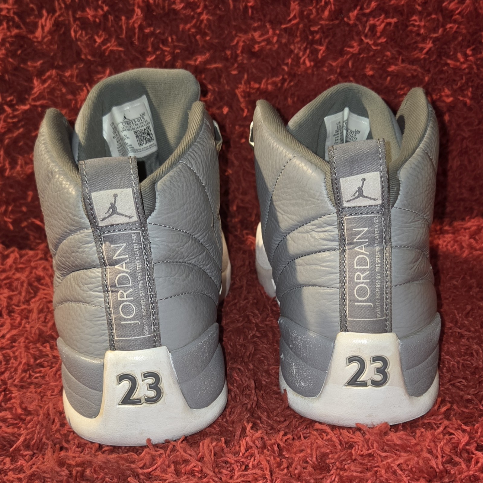 Jordan Air Jordan 12 Gray/White High Top Lace-Up Men’s Basketball Sneakers