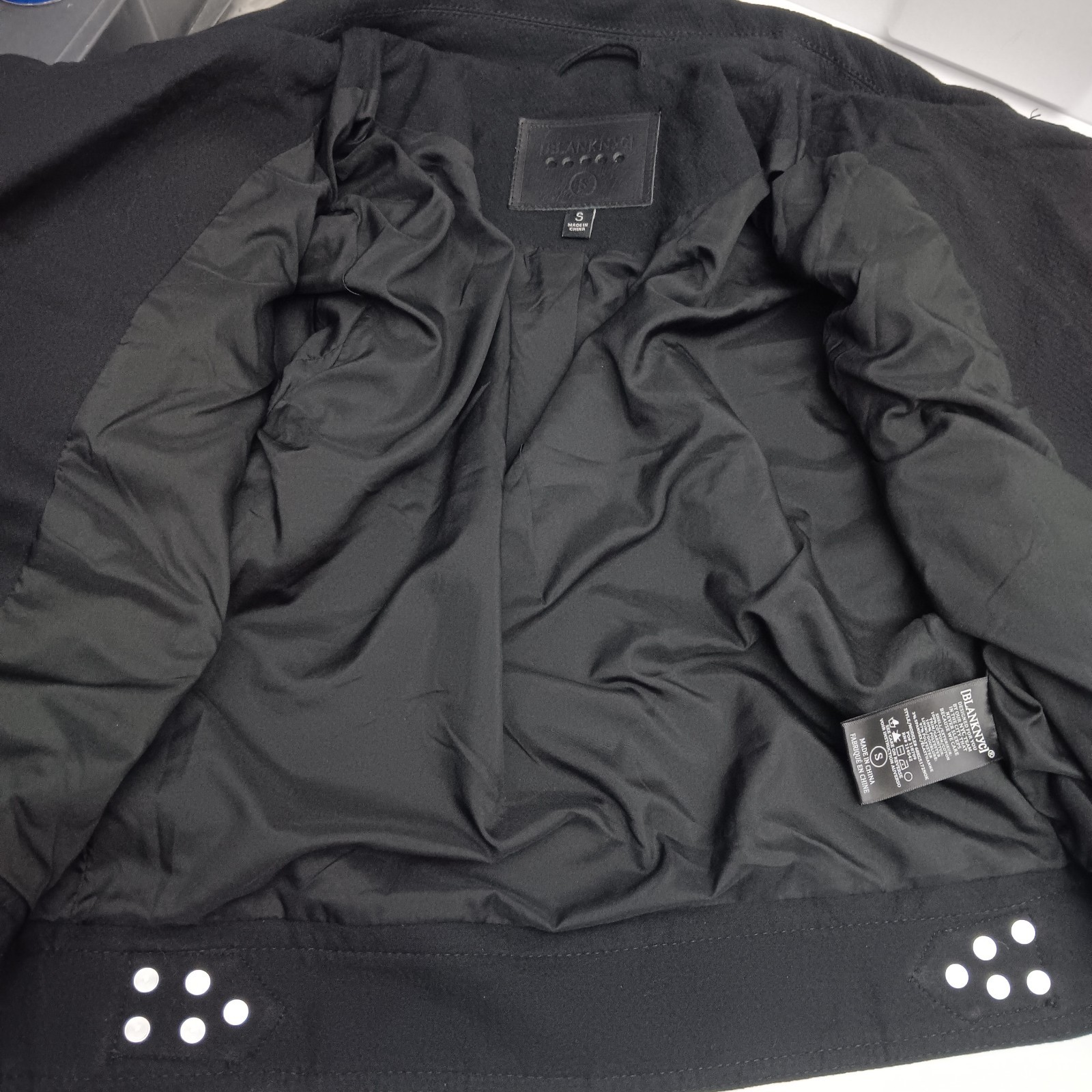 Blank NYC Crepe Moto Jacket Biker Zip Snap Adjust Belt Black Size S