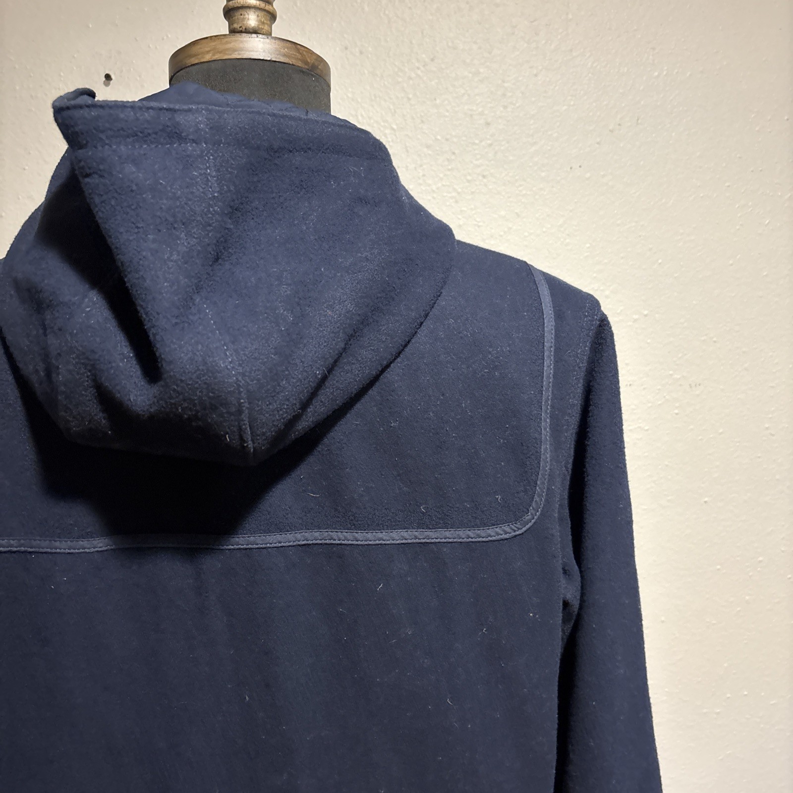 Levi’s Wool Blend Duffel Coat Jacket Men’s Large Navy Blue Quilted Zipper Toggle