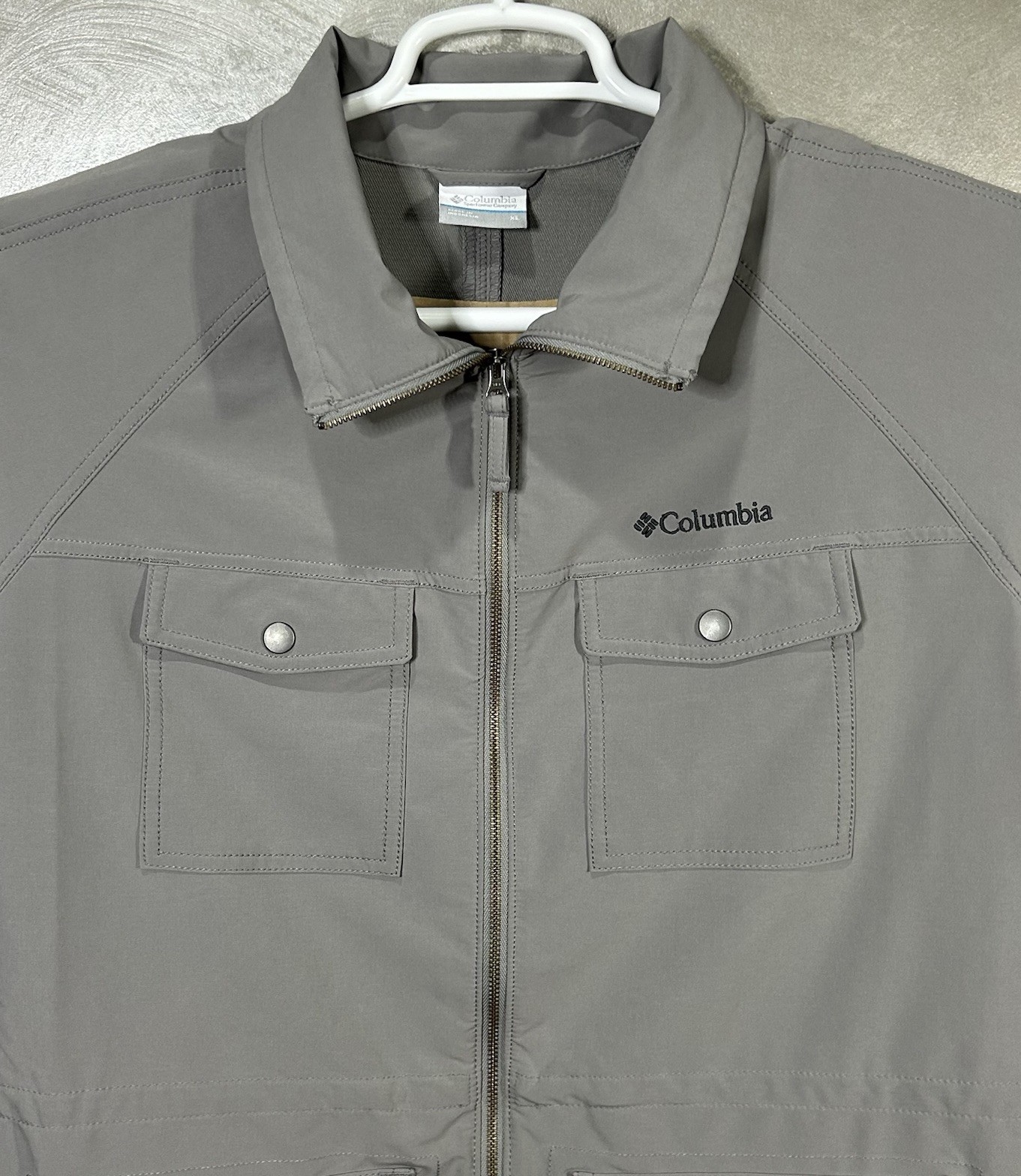 COLUMBIA Women Bomber Jacket Coat Size XL Gray Sport Coat Pockets