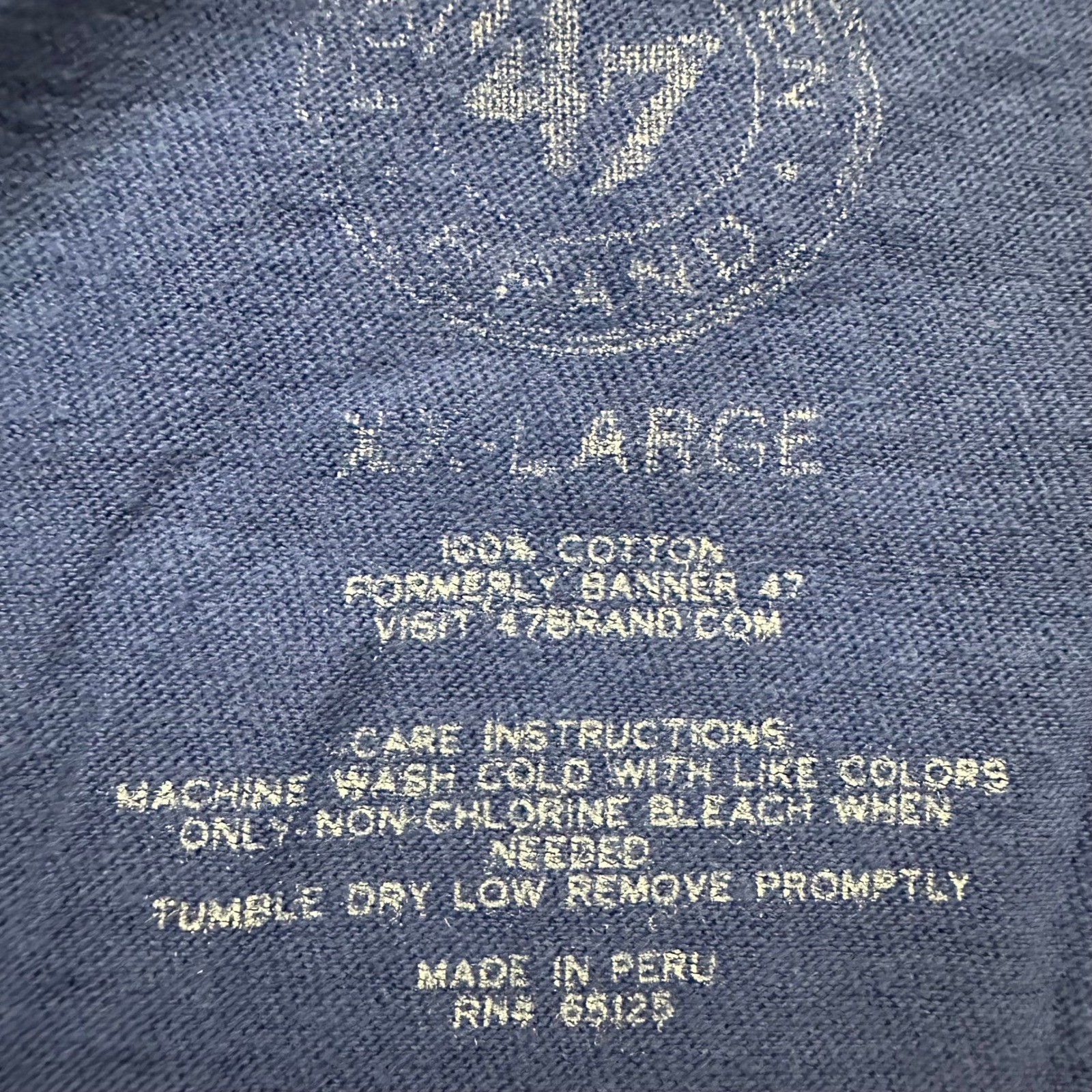 47 Brand T-Shirt Mens Size XL Blue Milwaukee Brewers Ringer Graphic Cotton Tee
