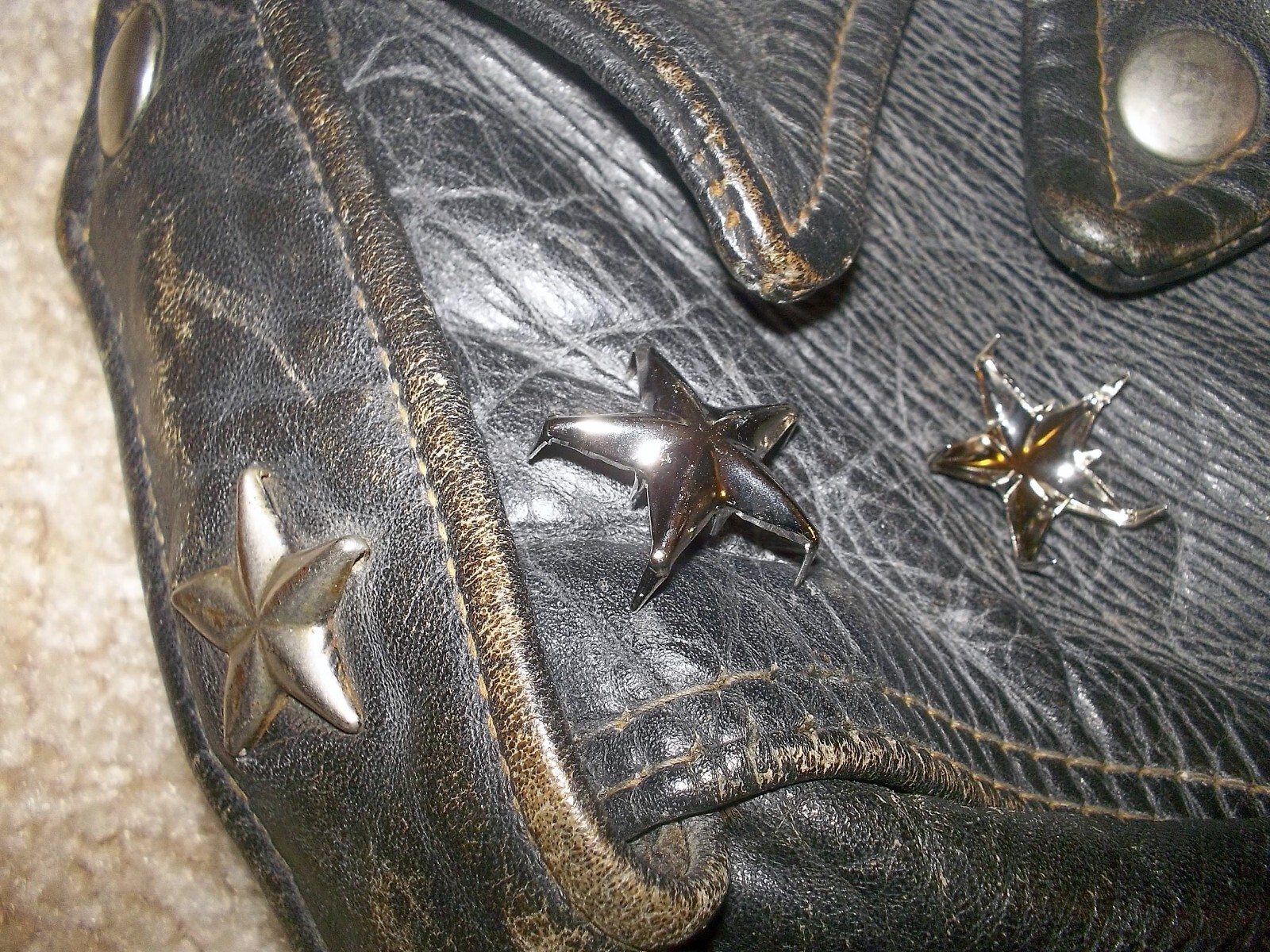 2 SCHOTT Perfecto ONE STAR Leather Biker Jacket REPLACEMENT Emblems SILVER Studs
