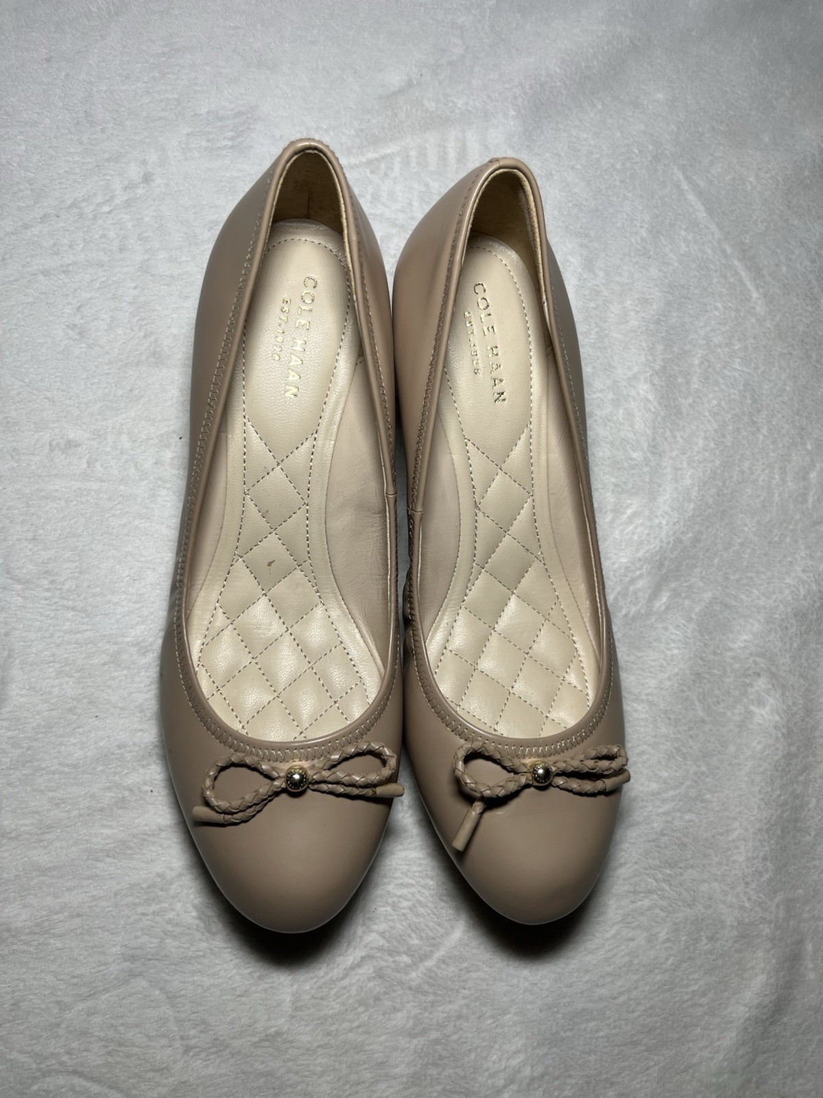 Cole Haan Leather 1 Inch Ballet-Inspired Wedge Pumps Size 8