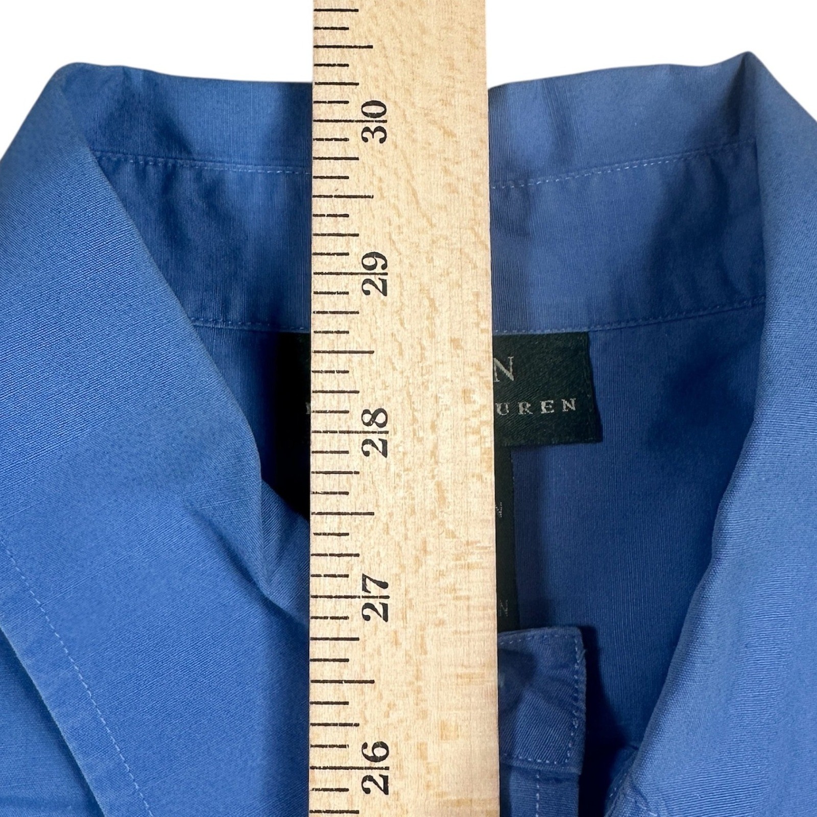 Lauren Button Down Dress Shirt Crest Logo Long Sleeve Blue Menswear Size 16