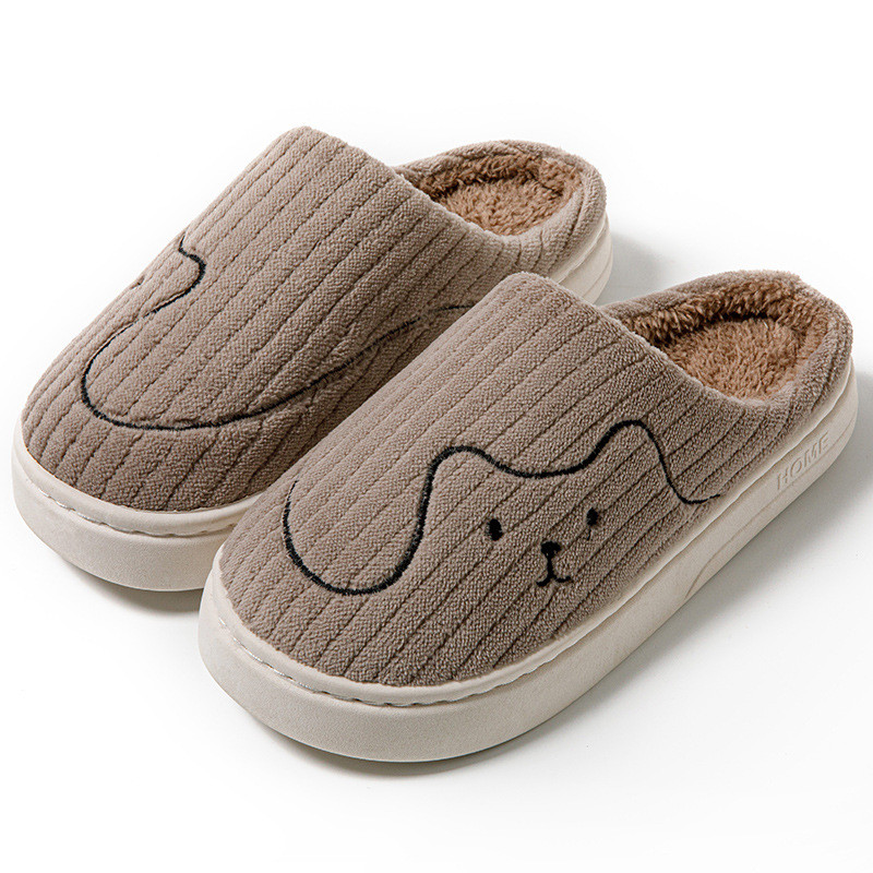 Cute Cat Plush Slippers Non Slip House Shoes Warm Indoor Bedroom Slippers