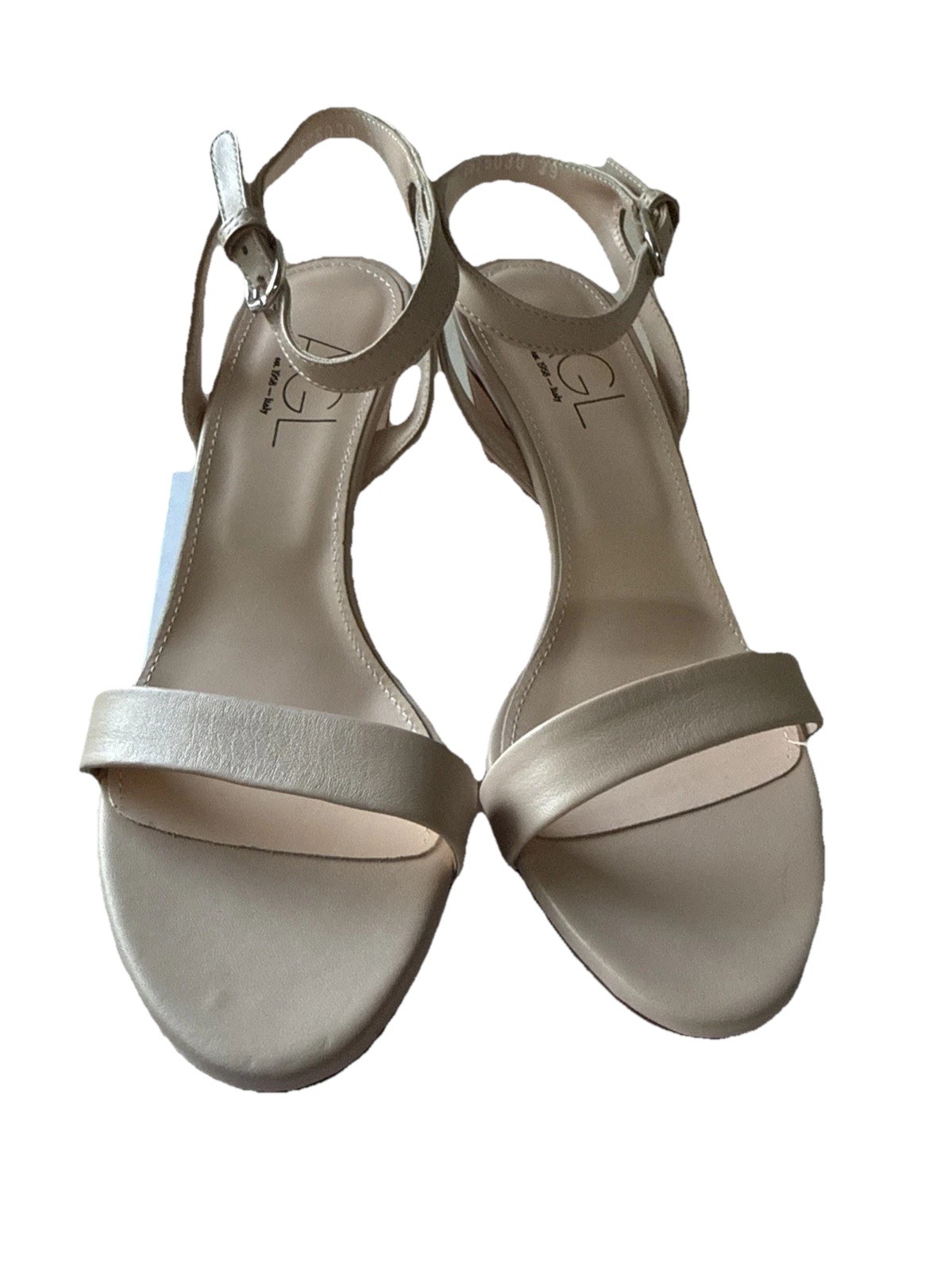 AGL Bernadette In Ghibli Size 39 US 8.5 Leather Sandals Heels NIB Dustbag