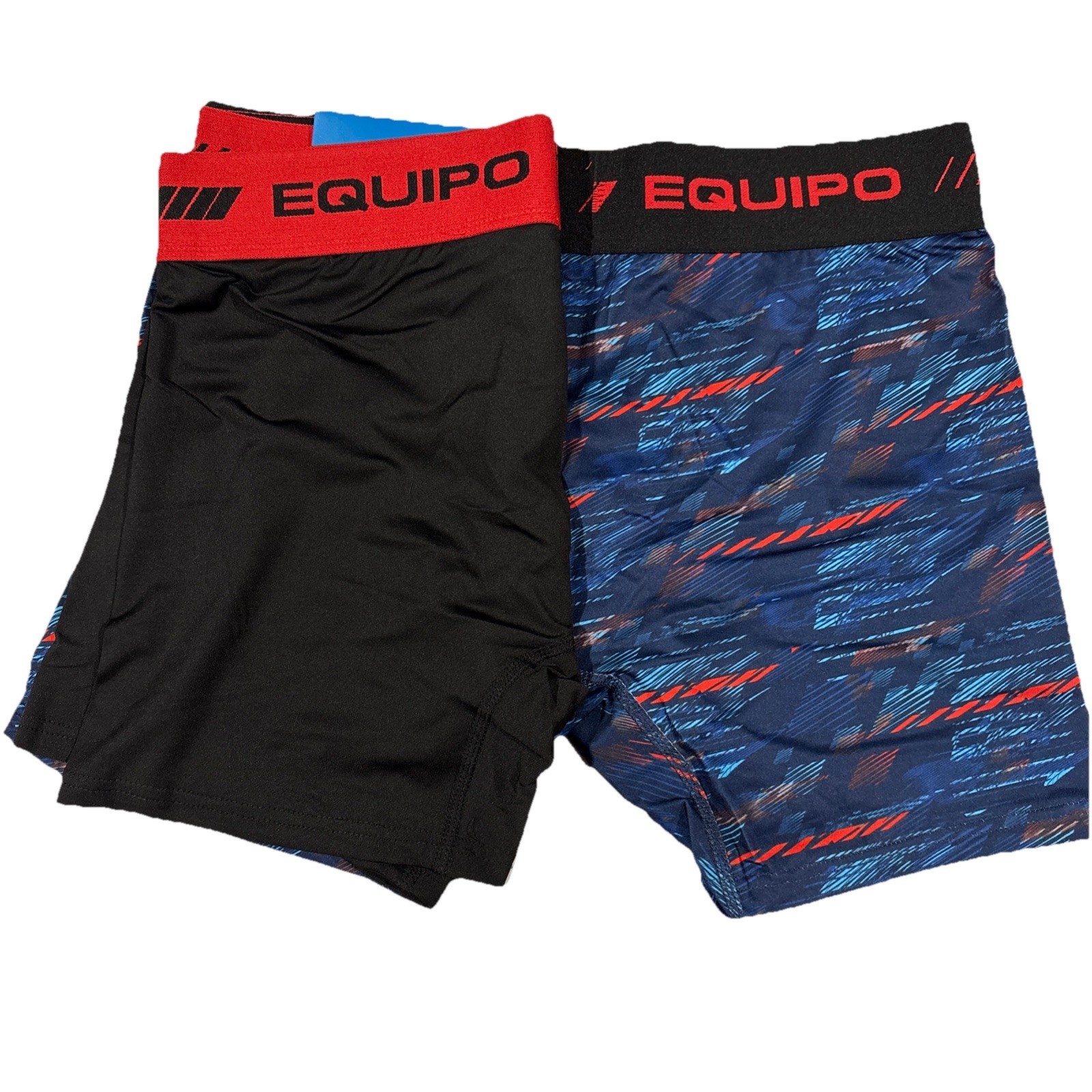 Men’s Equipo 2-pk. Boxer Briefs Size Medium Red, Blue & Black NWT
