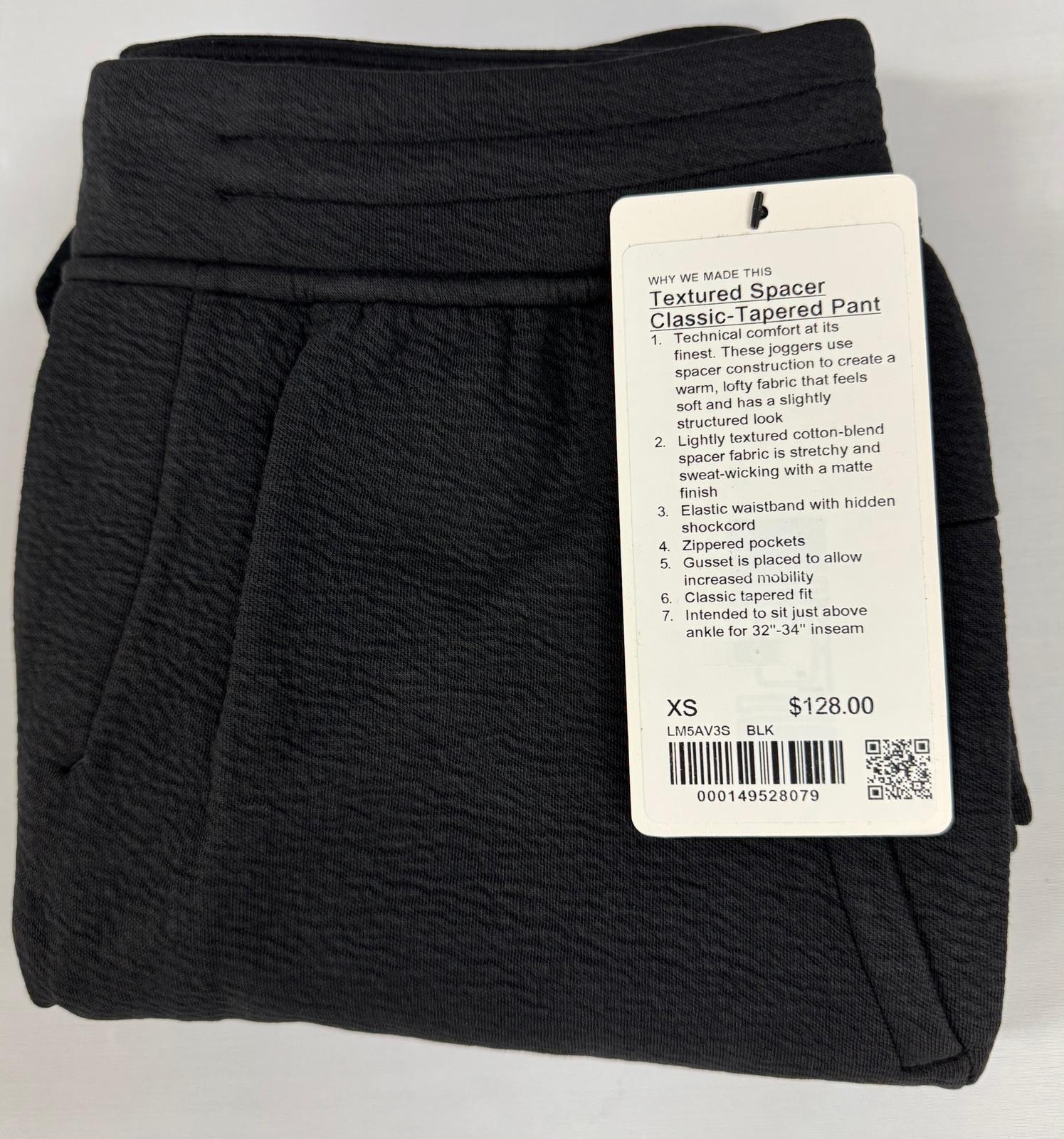 lululemon Textured Spacer Classic-Tapered Pant. Black. Choose Your Size. NWT