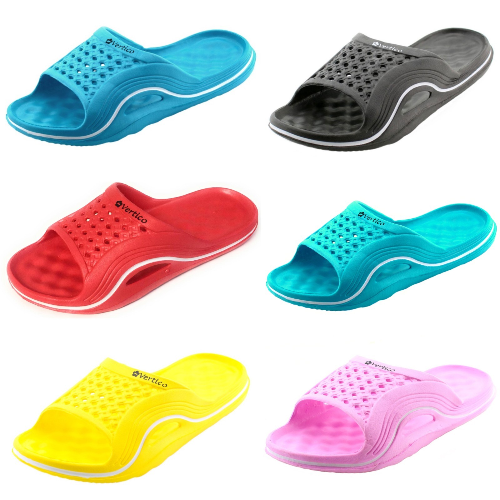 Women’s Vertico Slide-on Shower Sandals Colorful Casual Beach Pool Home Shoe