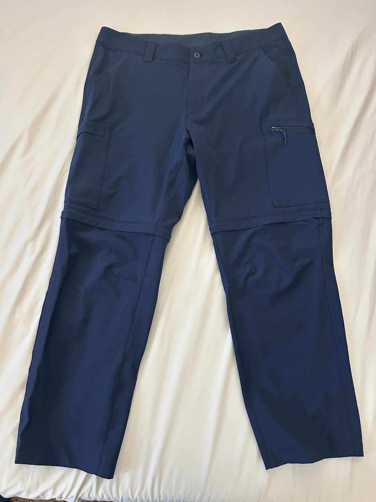 Columbia PFG Men’s Blue Convertible Cargo Pants 30L 38W Regular Fit Straight Leg