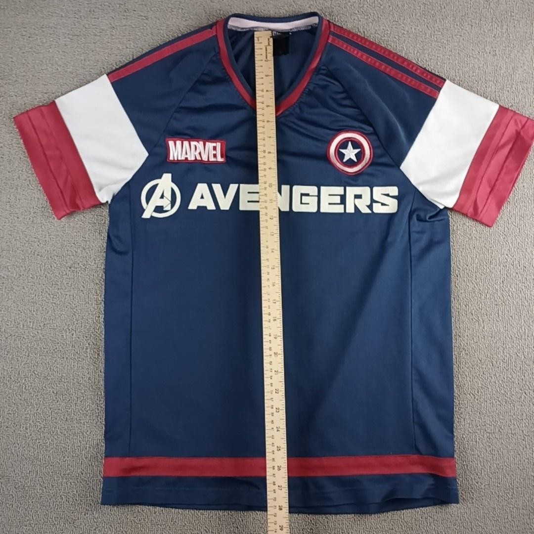 Marvel Avengers Shirt Large Blue Rogers 41 Jersey Captain America Raglan Fff
