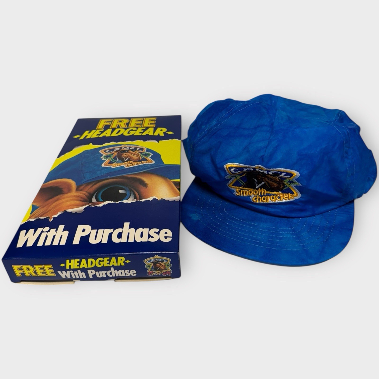 Camel Joe Hat Snapback Cigarette Smooth Character Blue Cap Vintage New In Box
