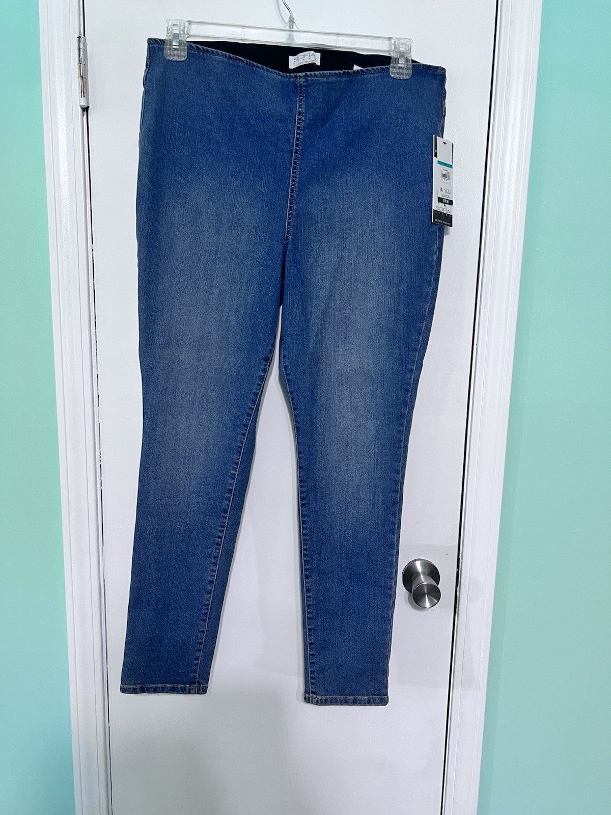 Women’s Sophia Vergara Rosa Blue Denim High Rise Ankle Jeans Jeggins Size 14W