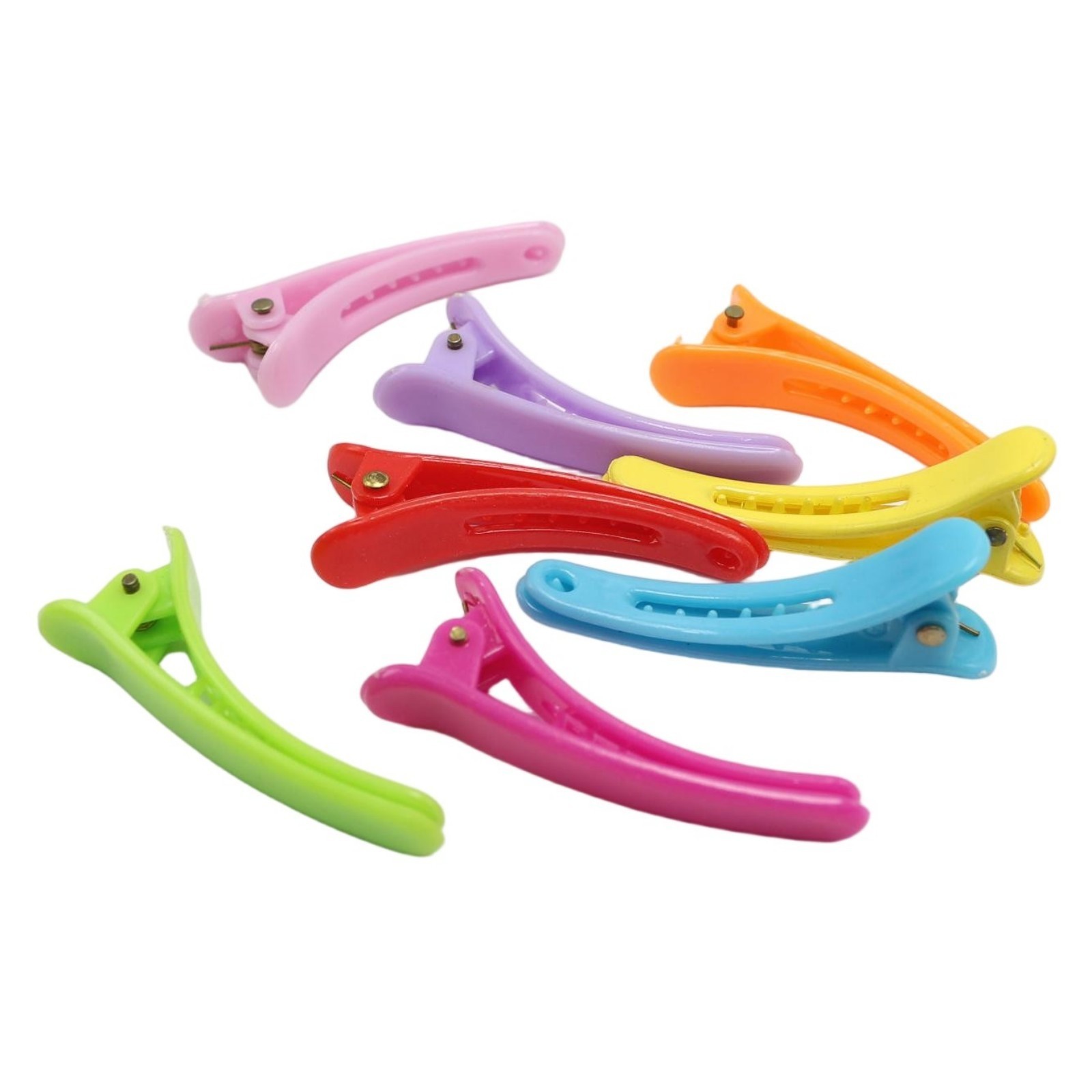 50pcs Mixed Bubblegum Color Hair Clips – 45mm Plastic Prongs Alligator Clips