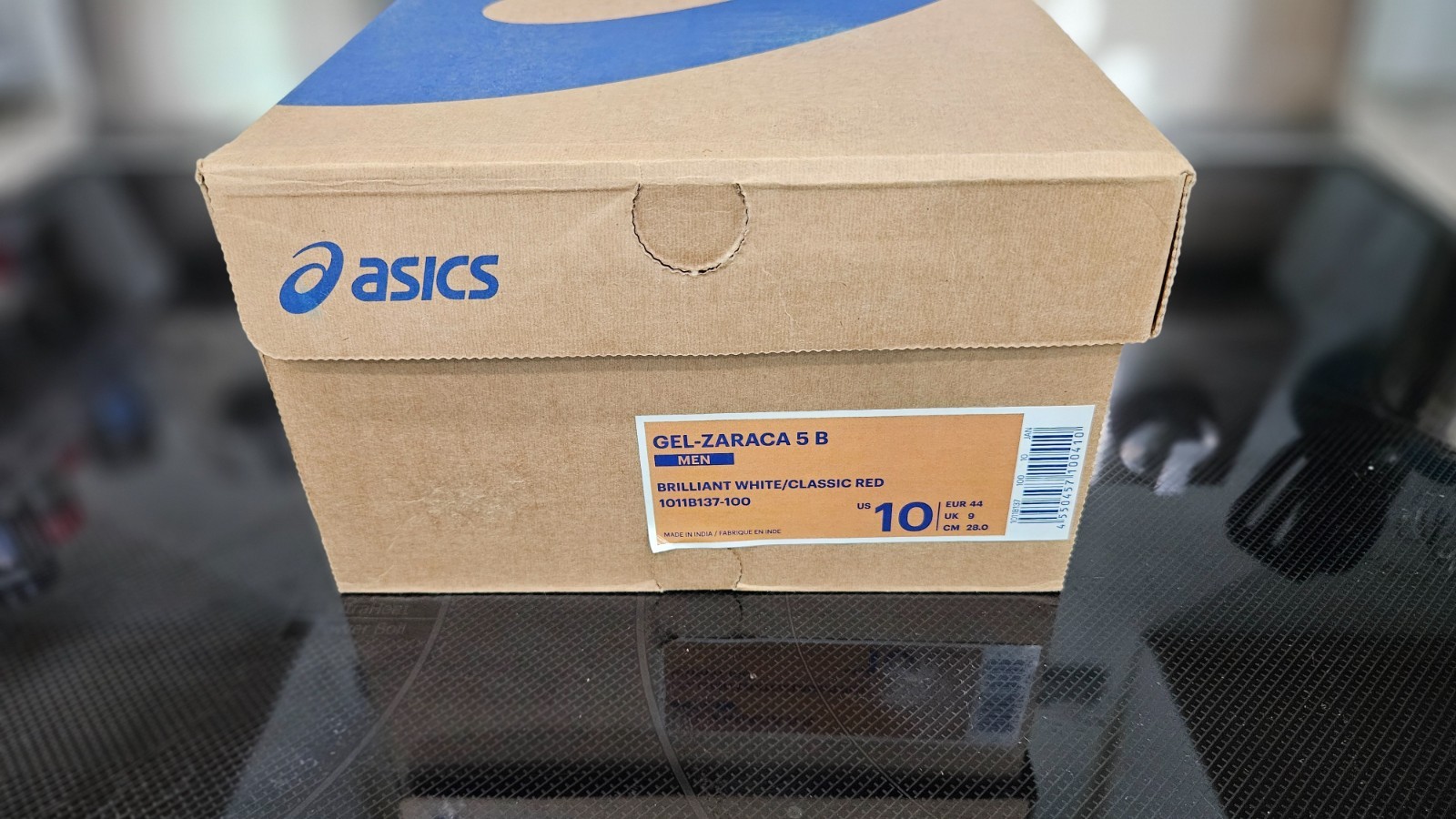 NEW Asics Gel-Zaraca 5 B Brilliant White/Classic Red Running Shoes Men’s Size 10