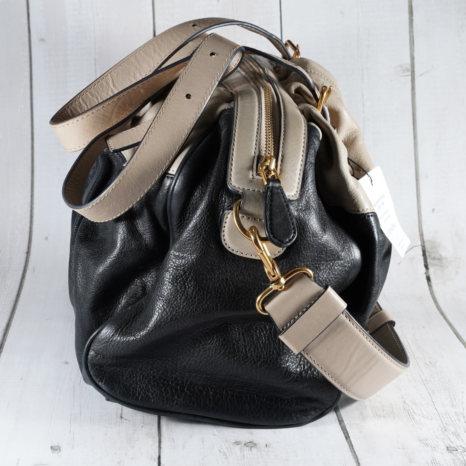 Women’s Marc Jacobs Bicolor black and beige leather satchel bag