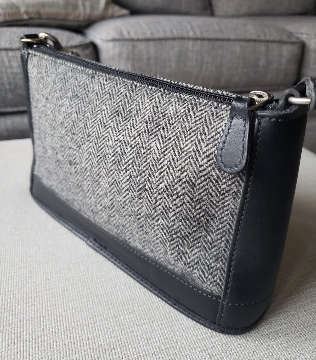 COACH Vintage 1999 Bleecker Black Tweed & Leather Demi Bag 6112 Beautiful