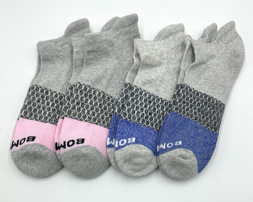 4 Pairs Bombas 2 Colors Mix Women’s Cushion Tri-Block Ankle socks Size L 11-13