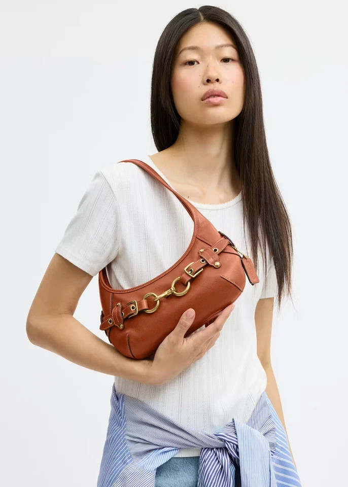 COACH Belted Ergo Shoulder Bag 26 Amber Brown CEN80 NWT