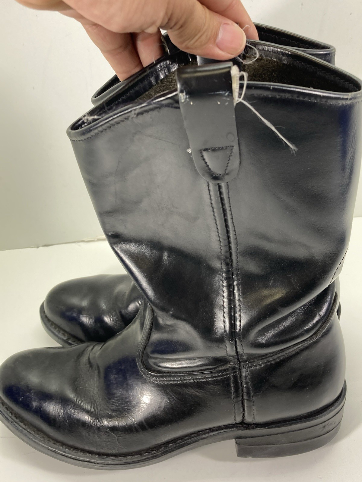 Iron Age Steel Toe Safety Roper Boots Men Size 9 EE Wide Black Leather Western